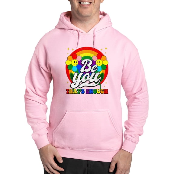 CafePress - Be You Pride Lgbtq Gay Lgbt Ally Rainbow Retro Vi - Pullover Hoodie, Hooded Sweatshirt