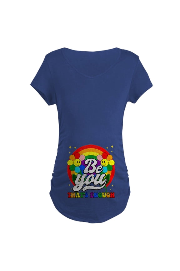 - Be You Pride Lgbtq Gay Lgbt Ally Rainbow Retro Vi Women's Maternity T Shirt - Maternity Dark T-Shirt