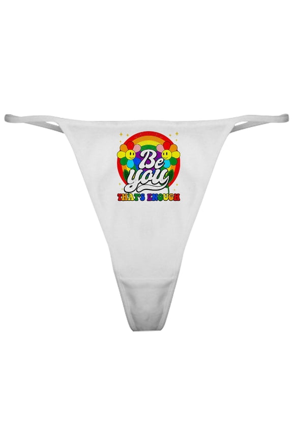 - Be You Pride Lgbtq Gay Lgbt Ally Rainbow Retro Vi - Women's Novelty Thong Panties Underwear