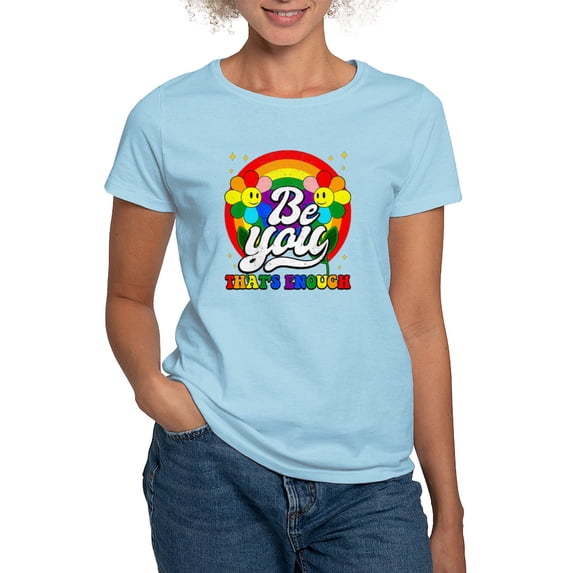 CafePress - Be You Pride Lgbtq Gay Lgbt Ally Rainbow Retro Vi Women's Value T Shirt - Women's Classic T-Shirt