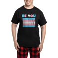 thumbnail image 1 of CafePress - Be You Transgender Flag LGBTQ Pride Month Vintage - Men's Dark Loose Fit Cotton Pajama Set, 1 of 7