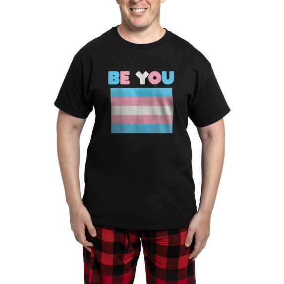 CafePress - Be You Transgender Flag LGBTQ Pride Month Vintage - Men's Dark Loose Fit Cotton Pajama Set