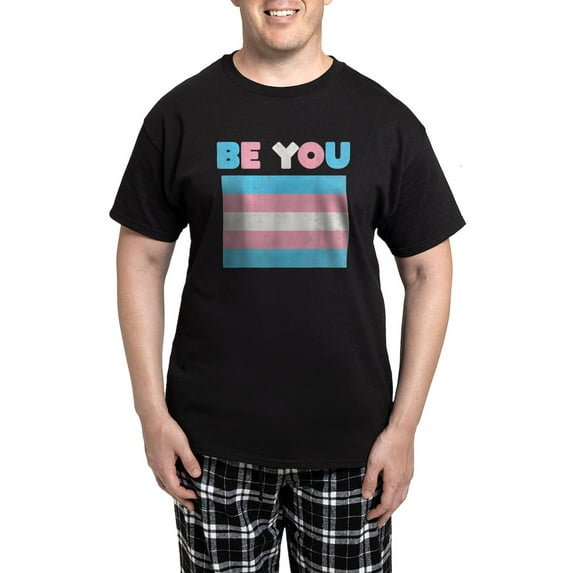 CafePress - Be You Transgender Flag LGBTQ Pride Month Vintage - Men's Dark Loose Fit Cotton Pajama Set