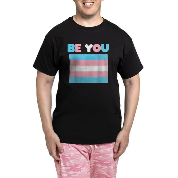 CafePress - Be You Transgender Flag LGBTQ Pride Month Vintage - Men's Dark Loose Fit Cotton Pajama Set