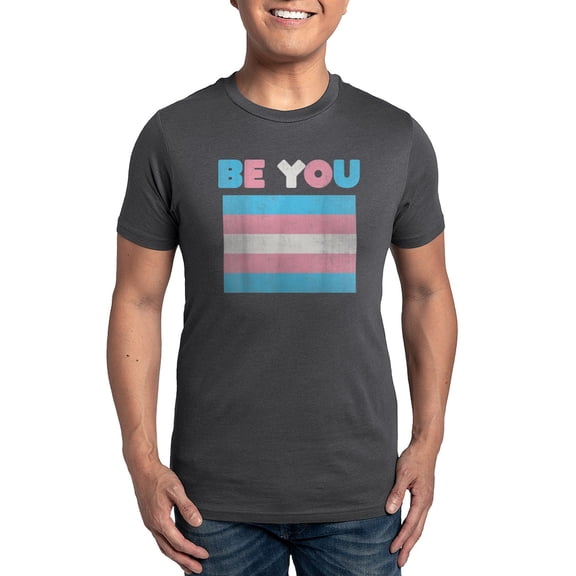 CafePress - Be You Transgender Flag LGBTQ Pride Month Vintage Men's Eco Sport T Shirt - Men's Dark Eco Sport T-Shirt