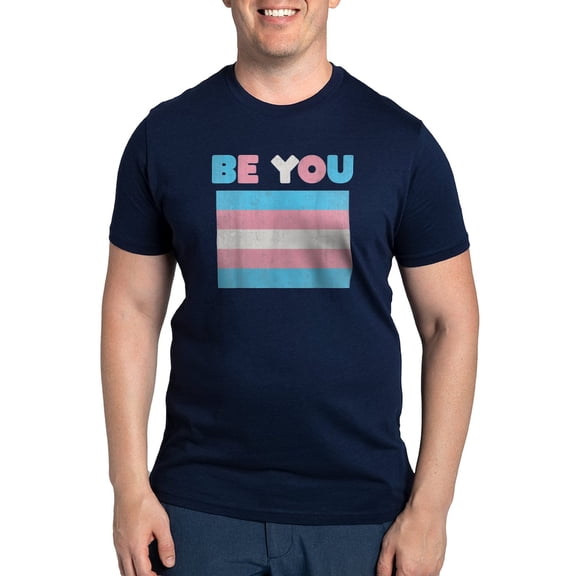 CafePress - Be You Transgender Flag LGBTQ Pride Month Vintage Men's Eco Sport T Shirt - Men's Dark Eco Sport T-Shirt