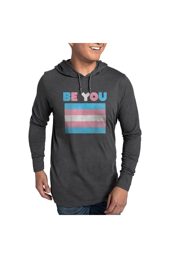 - Be You Transgender Flag LGBTQ Pride Month Vintage - Mens Hooded Shirt
