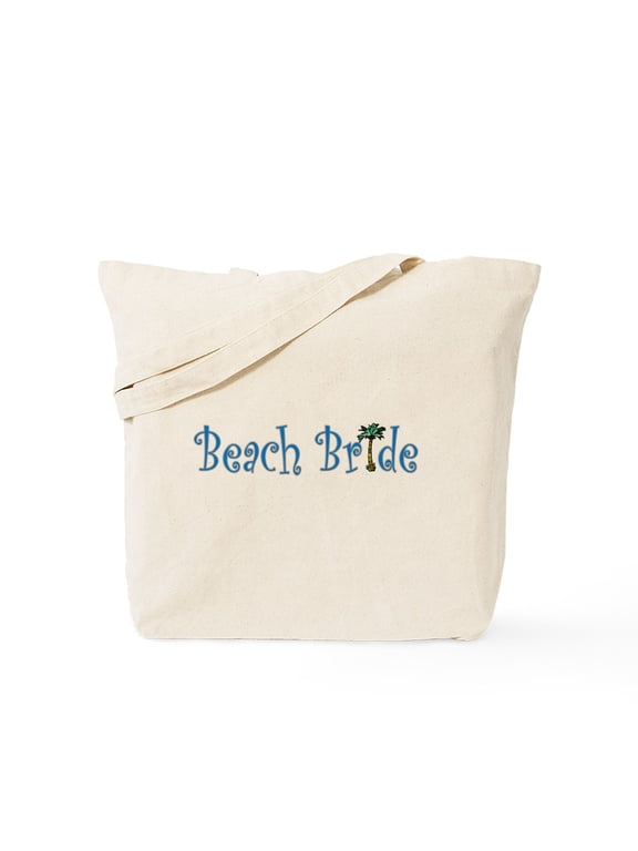 - Beach Bride Palm Tote Bag - Unisex Canvas Tote Bag, Beige, 1-Piece