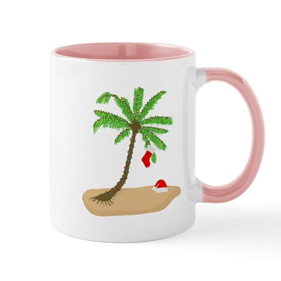 CafePress - Beach Christmas Mugs - 11 oz Ceramic Mug - Novelty Coffee Tea Cup