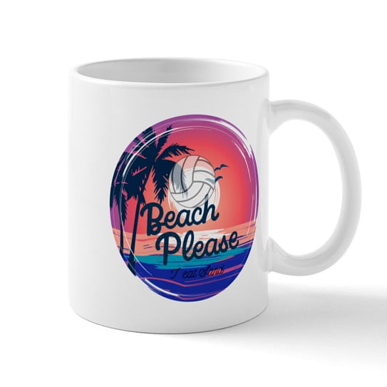 CafePress - Beach Please - 11 oz Ceramic Mug - Novelty Coffee Tea Cup