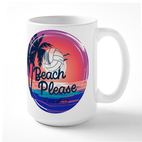 CafePress - Beach Please - 15 oz Ceramic Large Novelty Mug