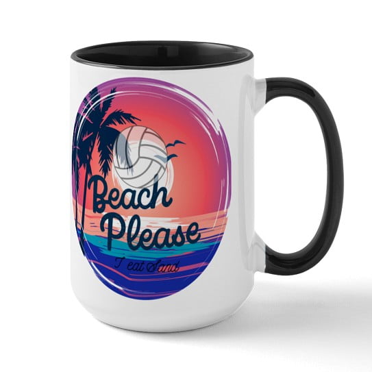 CafePress - Beach Please - 15 oz Ceramic Large Novelty Mug