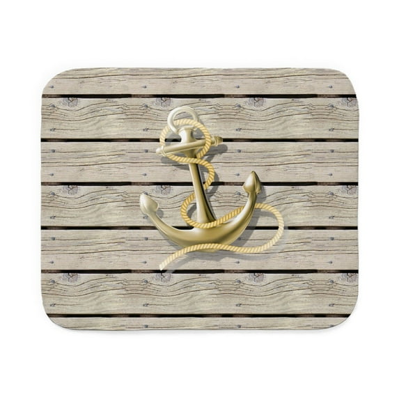 CafePress - Beach Wood Grain Nautical Anchor Sherpa Fleece Thr - Sherpa Fleece Throw Blanket 60" x 50"