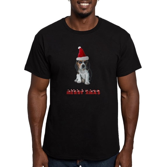 CafePress - Beagle Christmas Men's Fitted T Shirt (Dark) - Men's Fitted T-Shirt