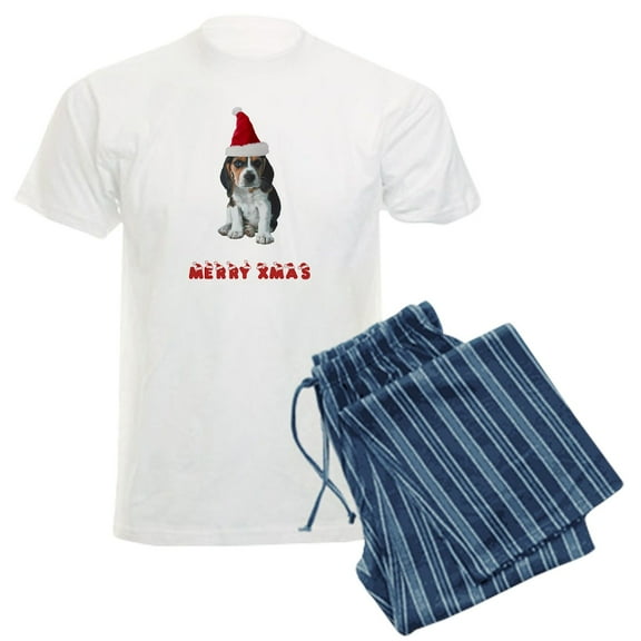 CafePress - Beagle Christmas Men's Light Pajamas - Men's Light Loose Fit Cotton Pajama Set