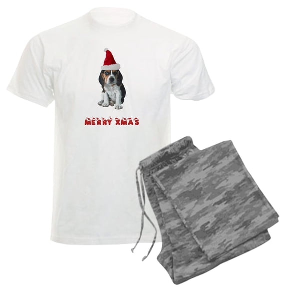CafePress - Beagle Christmas Men's Light Pajamas - Men's Light Loose Fit Cotton Pajama Set