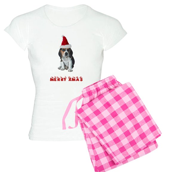 CafePress - Beagle Christmas Women's Light Pajamas - Women's Short Sleeve Print T-Shirt and Pants Light Cotton Pajama Set