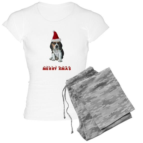 CafePress - Beagle Christmas Women's Light Pajamas - Women's Short Sleeve Print T-Shirt and Pants Light Cotton Pajama Set
