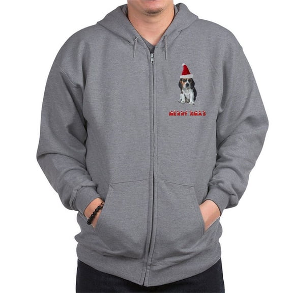 CafePress - Beagle Christmas Zip Hoodie - Zip Hoodie, Classic Hooded Sweatshirt with Metal Zipper