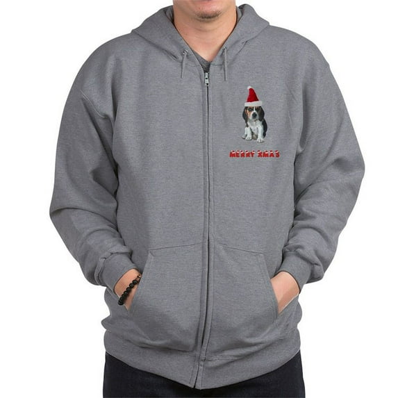 CafePress - Beagle Christmas Zip Hoodie - Zip Hoodie, Classic Hooded Sweatshirt with Metal Zipper