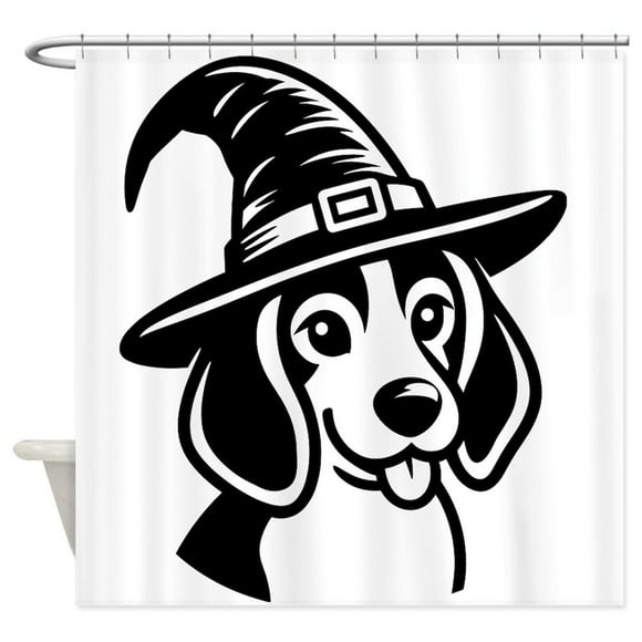 CafePress - Beagle In Witch Hat - Unique Fabric Shower Curtain 70" x 72"