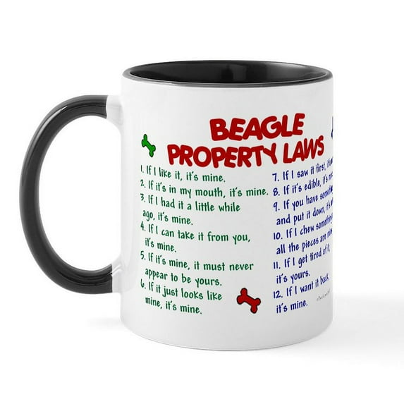 CafePress - Beagle Property Laws 2 Mug - 11 oz Ceramic Mug - Novelty Coffee Tea Cup