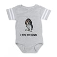 thumbnail image 1 of CafePress - Beagle Puppy - Cute Infant Baby Football Bodysuit, 1 of 3