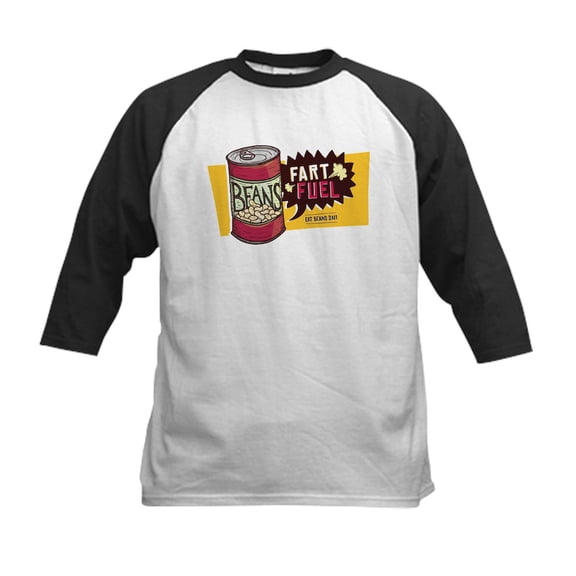 CafePress - Beans Fart Fuel Baseball Jersey - Kids Cotton Baseball Jersey, 3/4 Sleeve Shirt