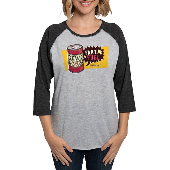 CafePress - Beans Fart Fuel Long Sleeve T Shirt - Womens Baseball Tee