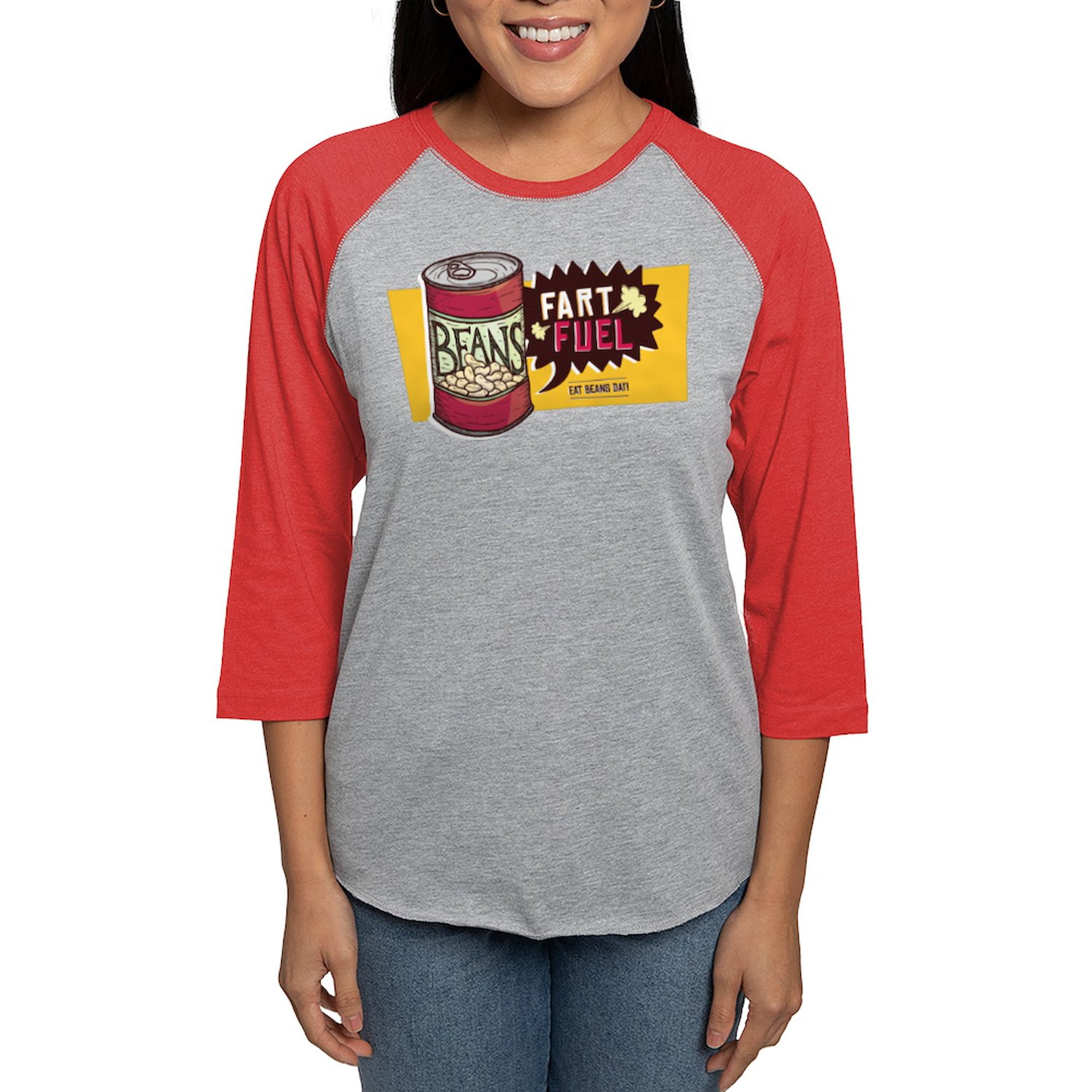 CafePress - Beans Fart Fuel Long Sleeve T Shirt - Womens Baseball Tee