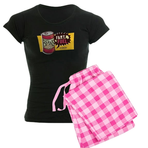 CafePress - Beans Fart Fuel Pajamas - Women's Short Sleeve Print T-Shirt and Pants Dark Cotton Pajama Set