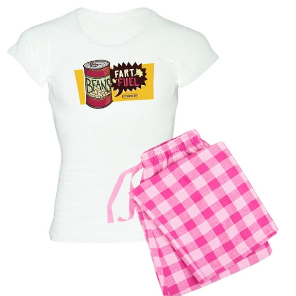 CafePress - Beans Fart Fuel Pajamas - Women's Short Sleeve Print T-Shirt and Pants Light Cotton Pajama Set