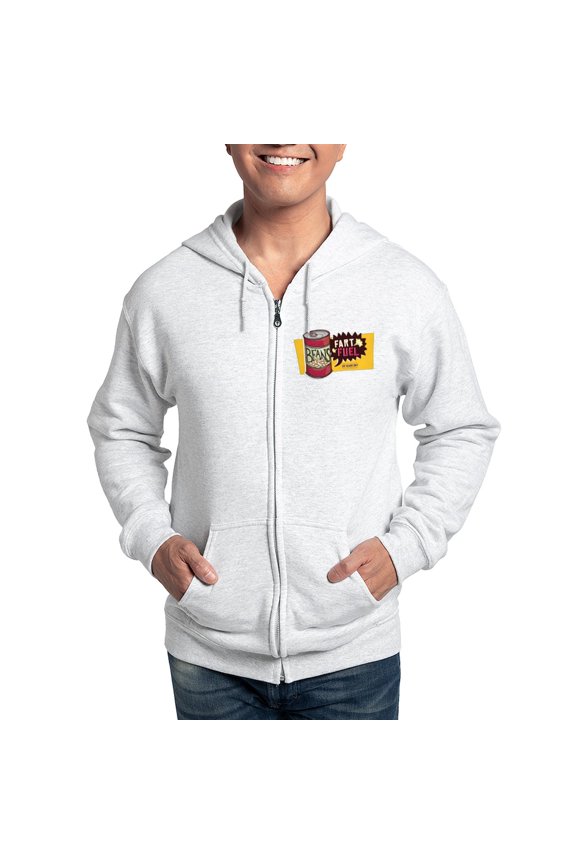 - Beans Fart Fuel Sweatshirt - Zip Hoodie, Classic Hooded Sweatshirt with Metal Zipper