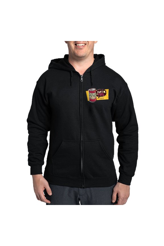 - Beans Fart Fuel Sweatshirt - Zip Hoodie, Classic Hooded Sweatshirt with Metal Zipper
