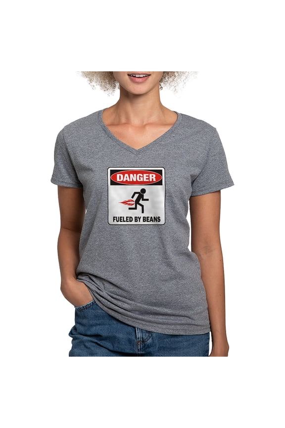 - Beans Women's V Neck Dark T Shirt - Women's V-Neck Dark T-Shirt