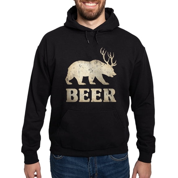 CafePress - Bear+Deer=Beer Vintage Hoodie (Dark) - Pullover Hoodie, Classic, Comfortable Hooded Sweatshirt