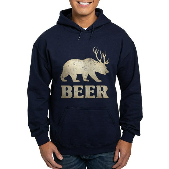 CafePress - Bear+Deer=Beer Vintage Hoodie (Dark) - Pullover Hoodie, Classic, Comfortable Hooded Sweatshirt