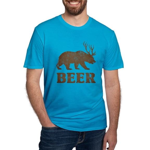 CafePress - Bear+Deer=Beer Vintage Men's Fitted T Shirt (Dark) - Men's Fitted T-Shirt
