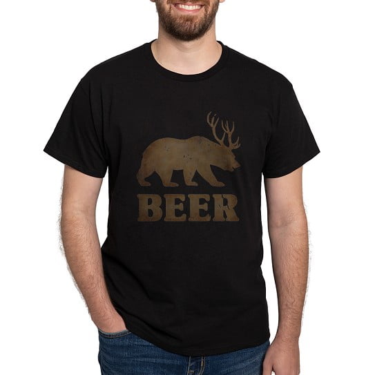 CafePress - Bear+Deer=Beer Vintage White T Shirt - Men's Classic Cotton T-Shirts