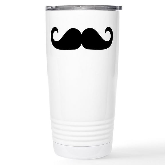 CafePress - Beard Mustache Stainless Steel Travel Mug - Insulated Stainless Steel Travel Tumbler 20 oz.