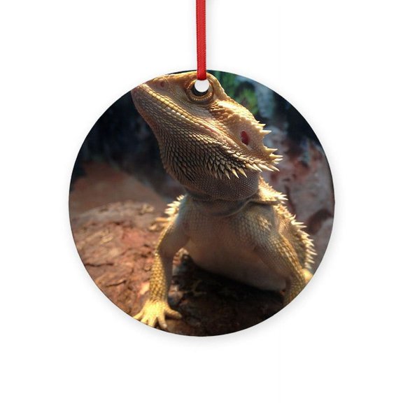CafePress - Bearded Dragon - Round Wood Ornament 4"
