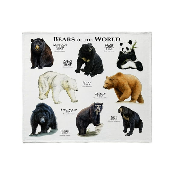 CafePress - Bears Of The World Throw Blanket - Soft Fleece Throw Blanket, 50"x60" for All Ages
