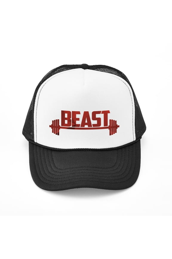 - Beast Red - Adjustable Unisex Printed Trucker Hat with Mesh Back