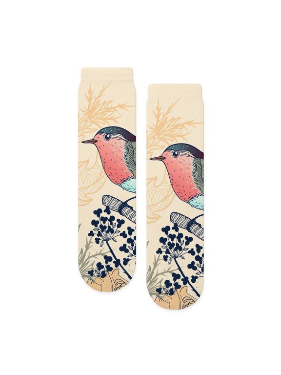 - Beautiful Bird - Unisex Novelty Printed Crew Adult Socks