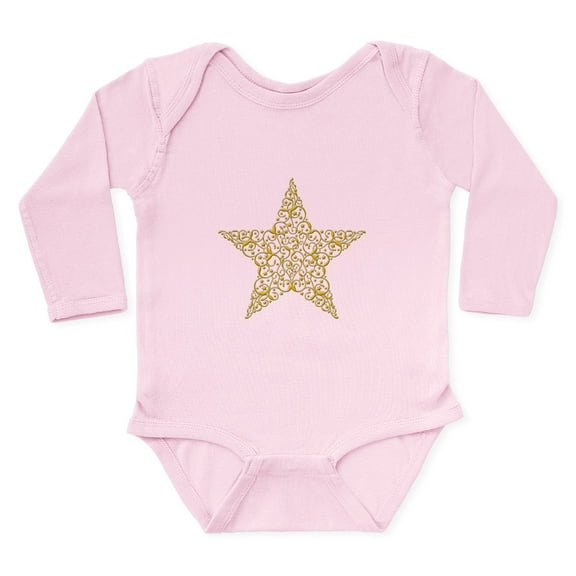 CafePress - Beautiful Gold Star Body Suit - Long Sleeve Cotton Baby Bodysuit