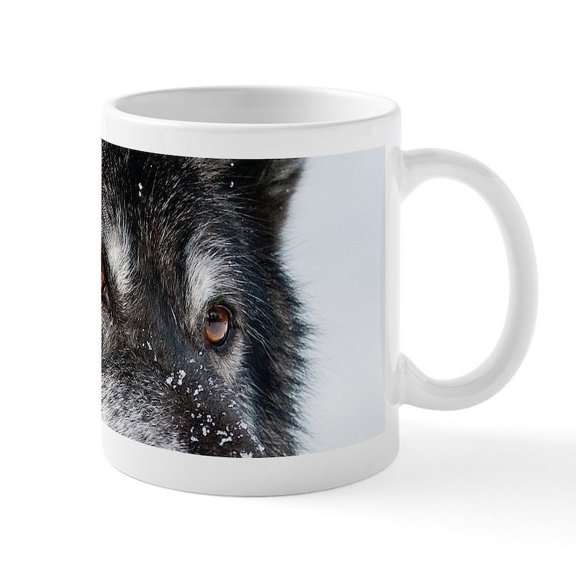 CafePress - Beautiful Grey Wolf Mugs - 11 oz Ceramic Mug - Novelty Coffee Tea Cup