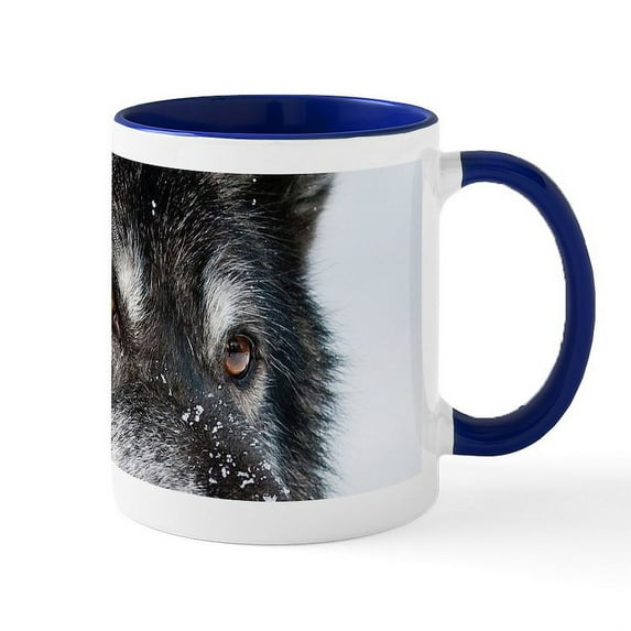 CafePress - Beautiful Grey Wolf Mugs - 11 oz Ceramic Mug - Novelty Coffee Tea Cup
