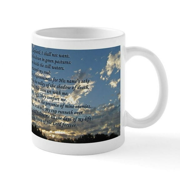 CafePress - Beautiful Psalm 23 - 11 oz Ceramic Mug - Novelty Coffee Tea Cup
