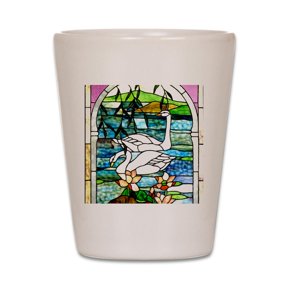CafePress - Beautiful_Swans_Ipad_2 - White Shot Glass, Unique and Funny Shot Glass