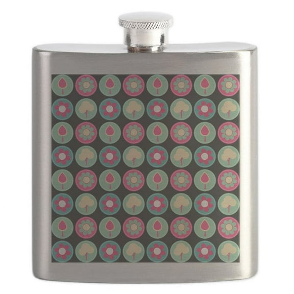 CafePress - Beautiful Trendy Girly Floral Pattern Flask - Stainless Steel Flask, 6oz Drinking Flask
